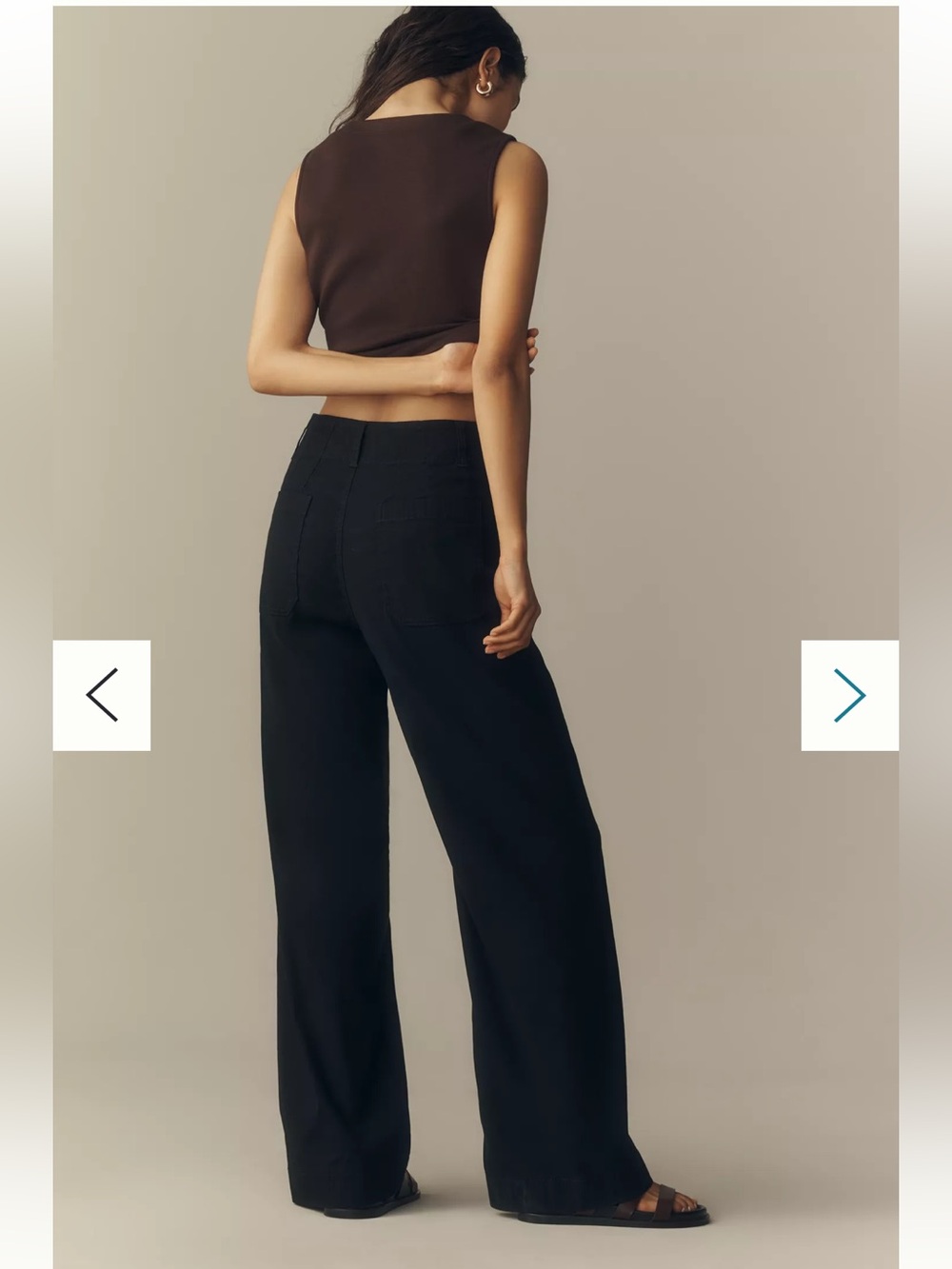 Anthropologie Colette High-Rise Wide-Leg Full-Length Pants Magic Fabric 29 black - Picture 6 of 15